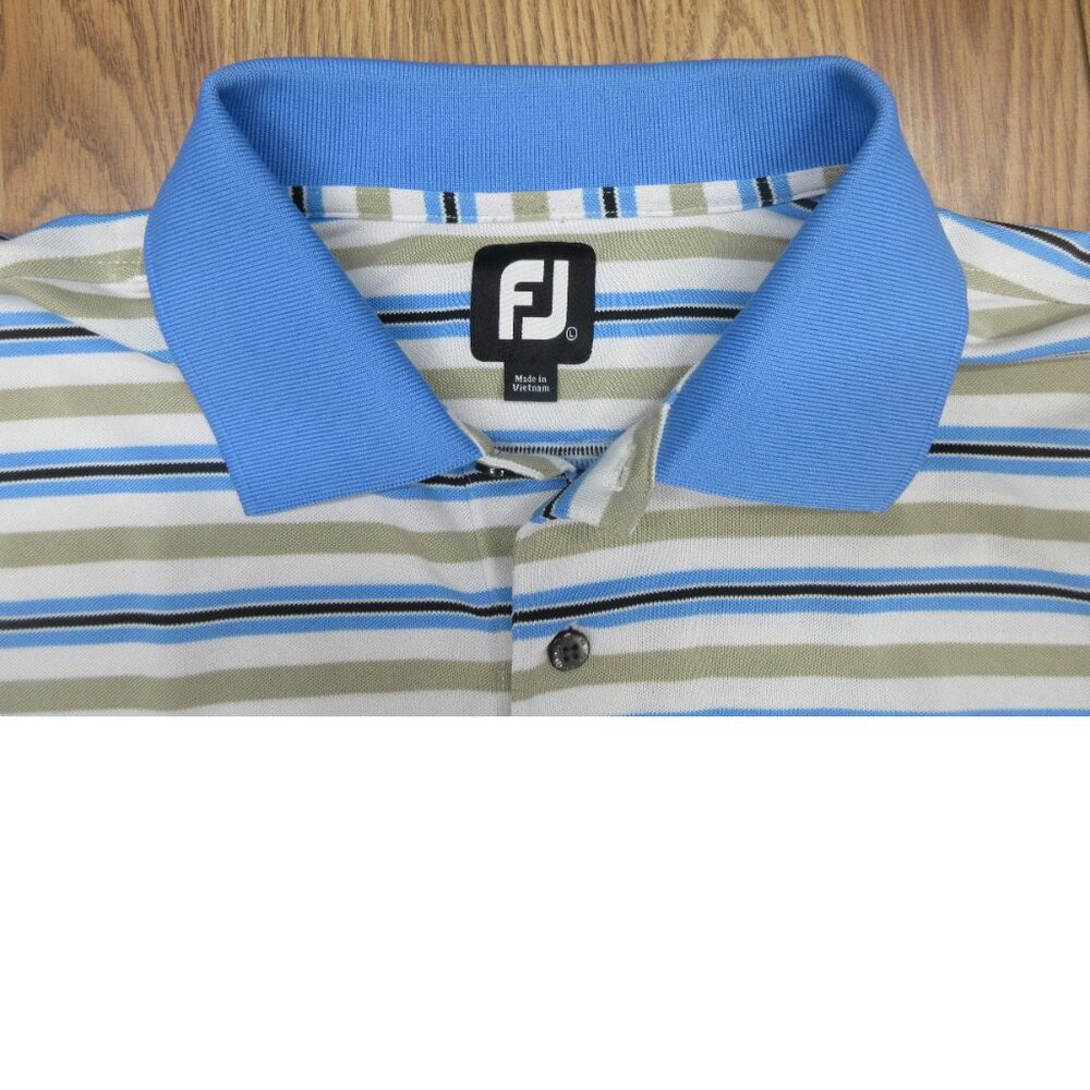 FOOTJOY REGULAR SHIRT POLY/SPANDEX BLUE, KHAKI, GRAY & WHITE Sz LARGE, L